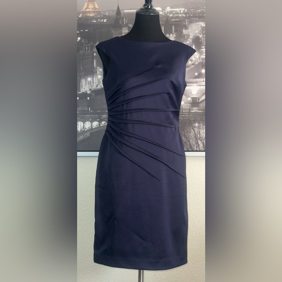 ELIZA J Navy Blue Sheath Dress Size 10P - Picture 2 of 6